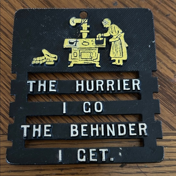 Vintage Other - Vintage Cast Iron Motto Trivet Wall Plaque